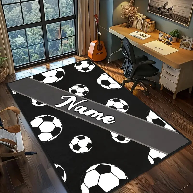 Home Bathroom Name - Custom Name Football Mat - Personalized