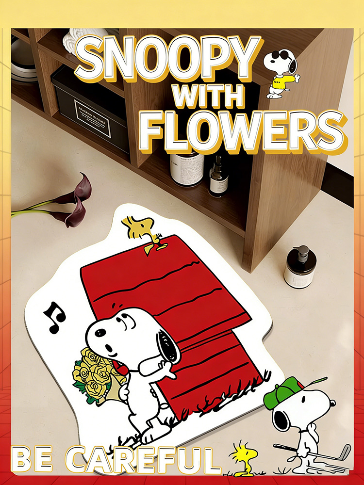 Home Edit Bathroom - Lovely Snoopy Cartoon Floor Mat Home