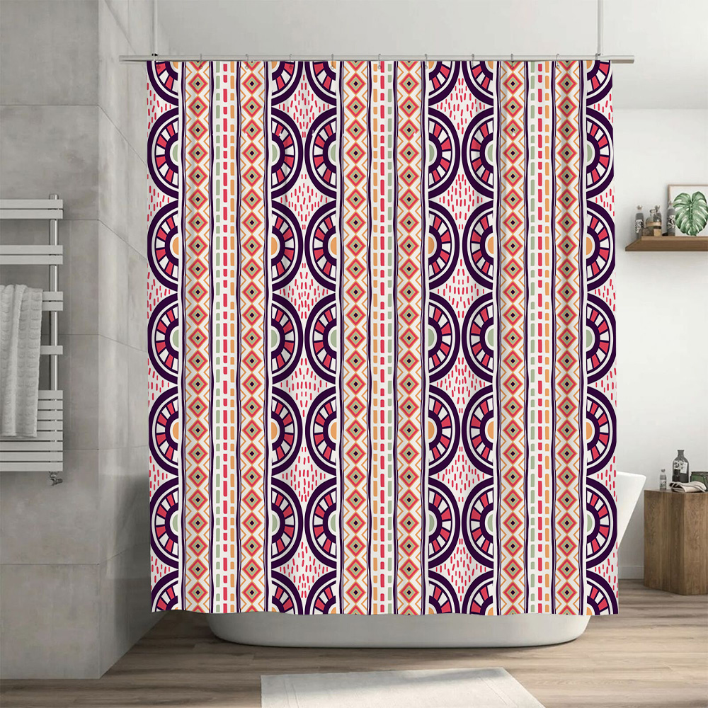 Patterned Shower Curtain Decor - Home Bathroom Reno avaliação e preço