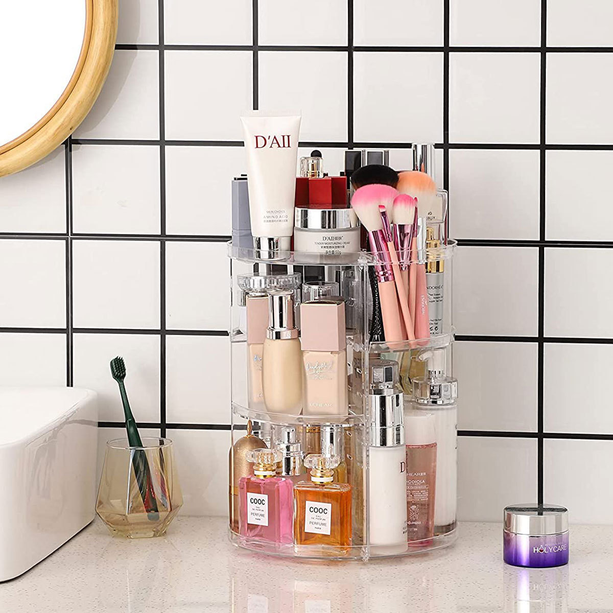 360-Degree Rotating Cosmetic S - Home Goods Bathroom Cabinets avaliação e preço
