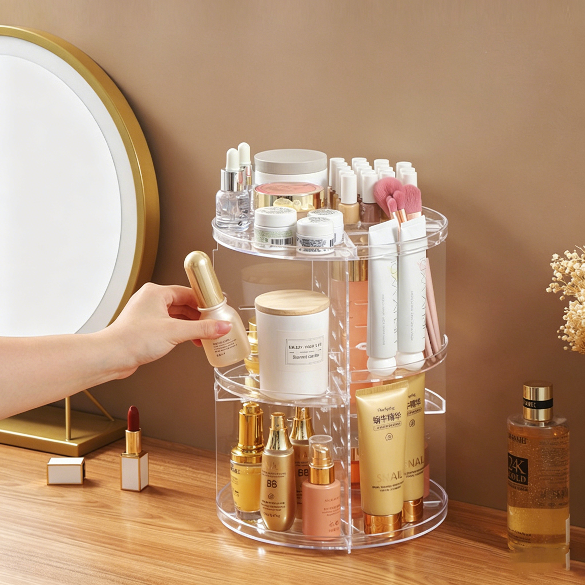 360-Degree Rotating Cosmetic S - Home Goods Bathroom Cabinets avaliação e preço