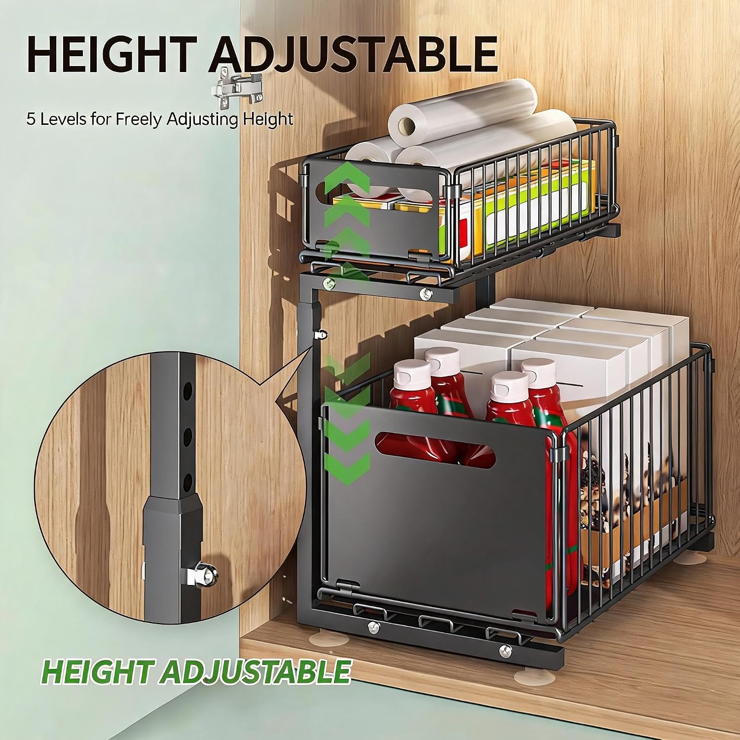 Height Adjustable 2-Tier Cabin - Home Goods Bathroom Cabinets avaliação e preço