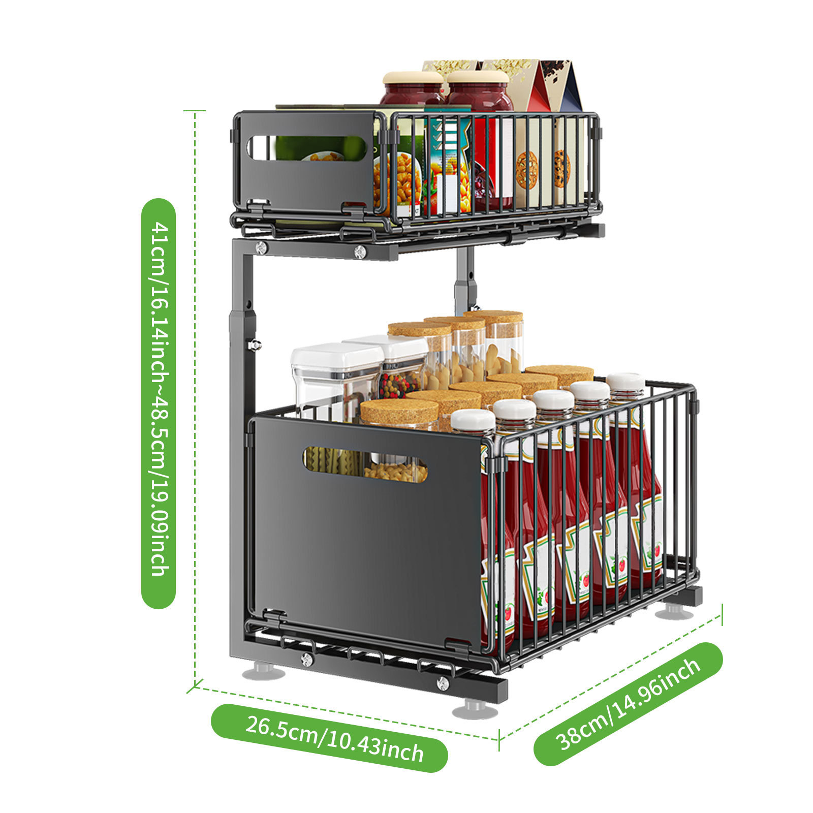 Height Adjustable 2-Tier Cabin - Home Goods Bathroom Cabinets avaliação e preço