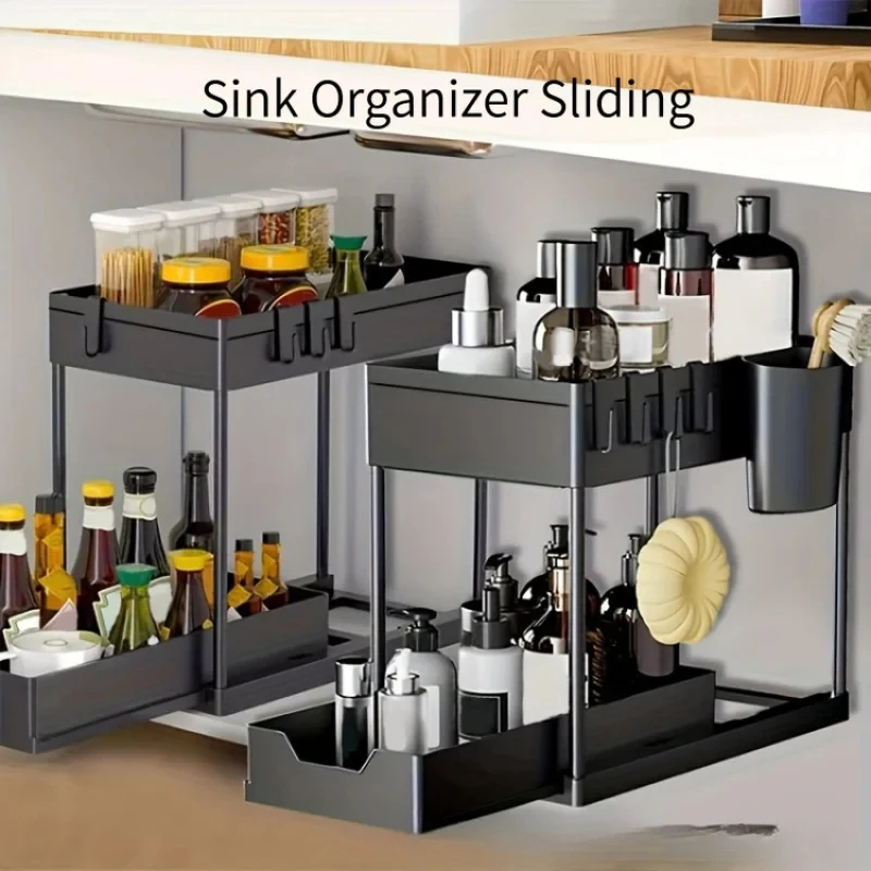 2 Tier Under Sink Sliding Orga - Home Goods Bathroom Cabinets avaliação e preço