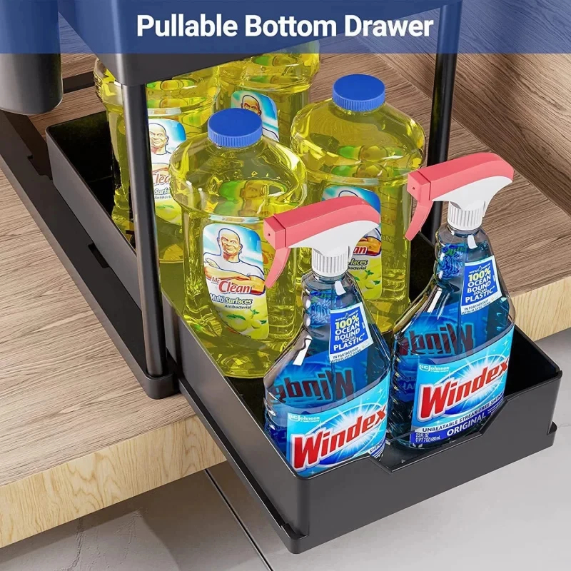 2 Tier Under Sink Sliding Orga - Home Goods Bathroom Cabinets avaliação e preço