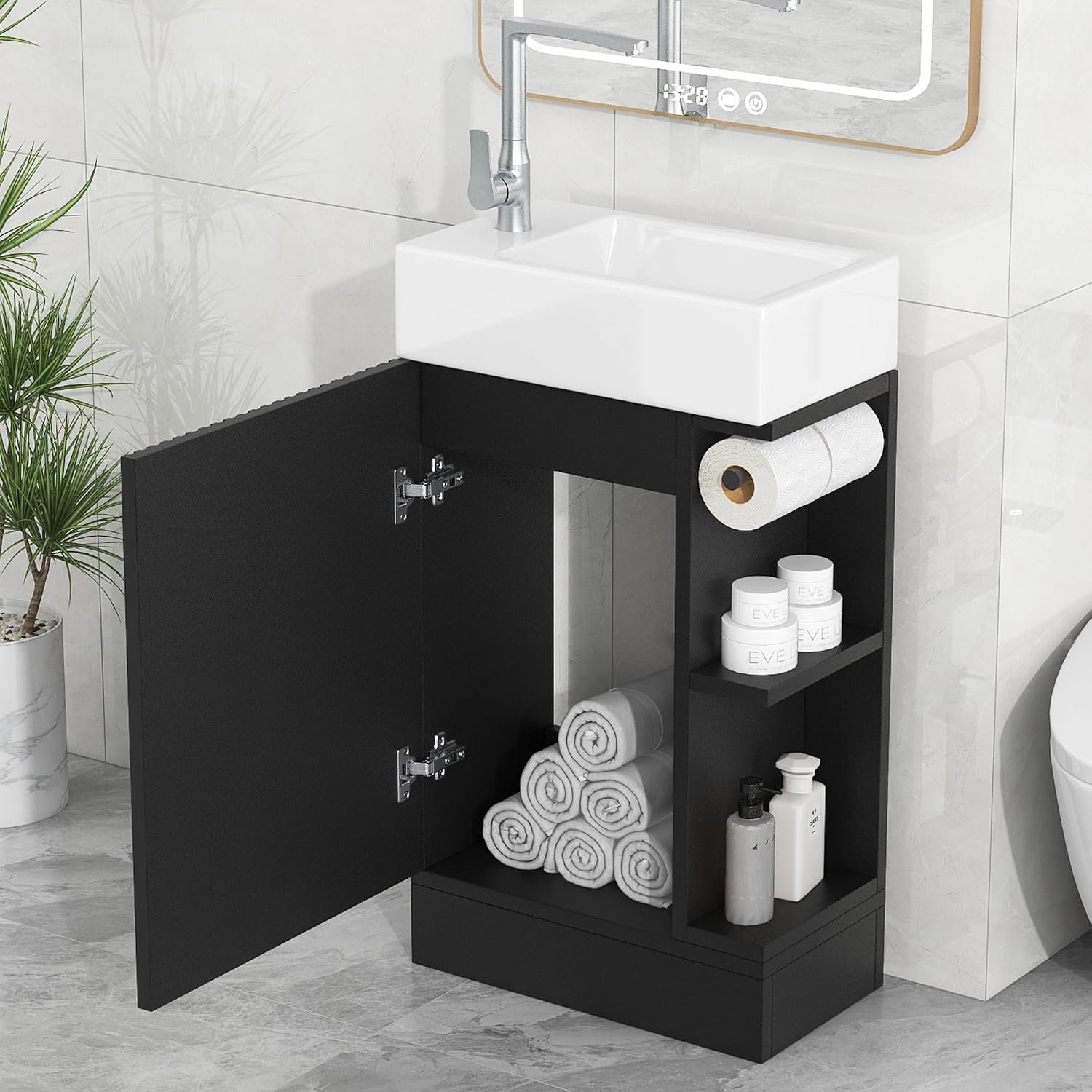 18 Inch Modern Bathroom Vanity - Toilet Paper Holder avaliação e preço