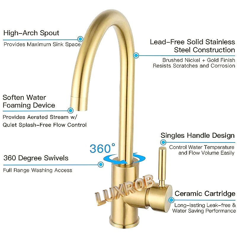 Stainless Steel Brushed Gold F - Home Hardware Bathroom Faucets avaliação e preço