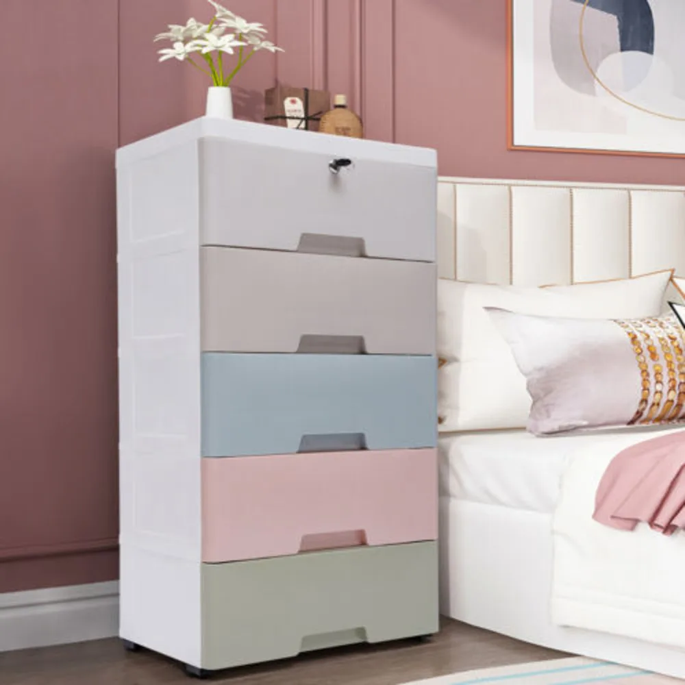 5-Drawer Plastic Storage Cabin - Home Goods Bathroom Cabinets avaliação e preço