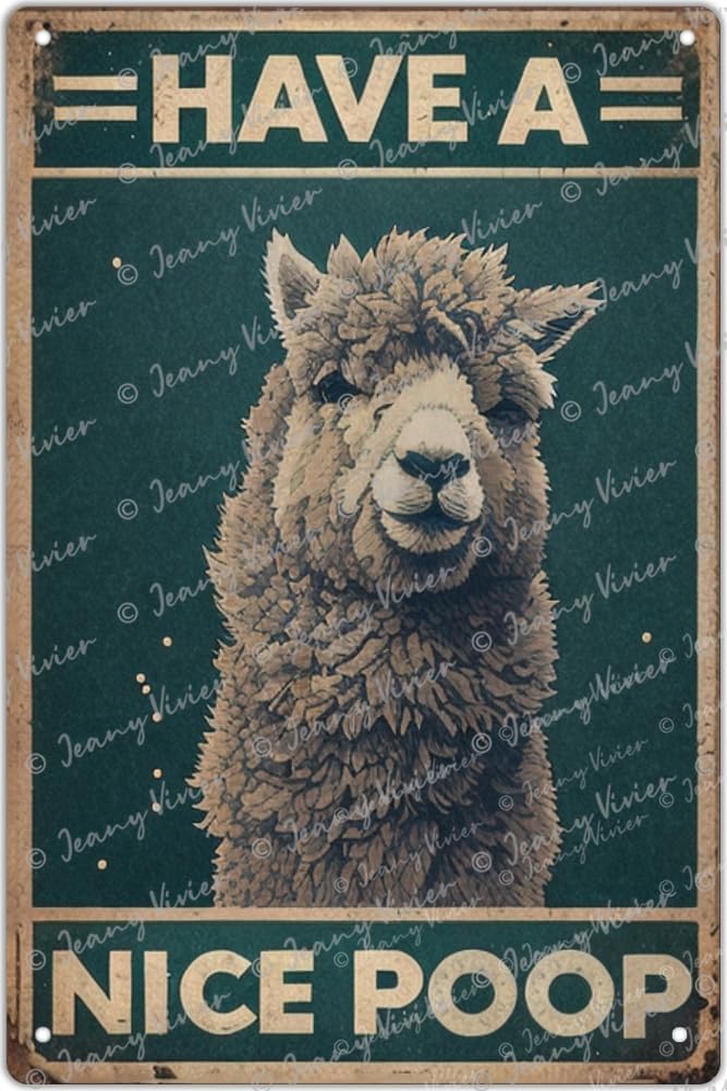 Funny Alpaca Tin Signs - Have  - Home Bathroom Pic avaliação e preço