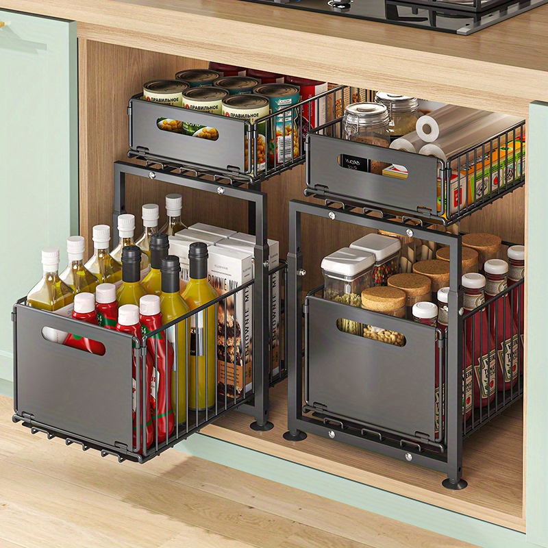 2 Tier Slide Out Cabinet Organ - Home Goods Bathroom Cabinets avaliação e preço