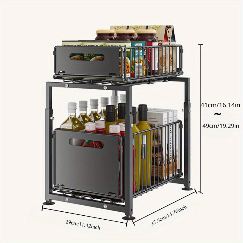 2 Tier Slide Out Cabinet Organ - Home Goods Bathroom Cabinets avaliação e preço