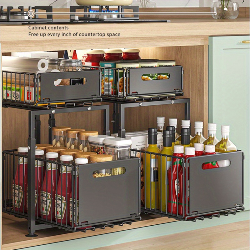 2 Tier Slide Out Cabinet Organ - Home Goods Bathroom Cabinets avaliação e preço
