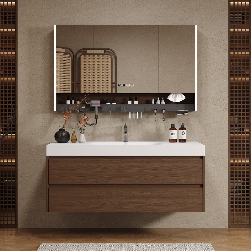 Wooden Partitions Bathroom Cab - Home Bathroom Vanity Combo avaliação e preço