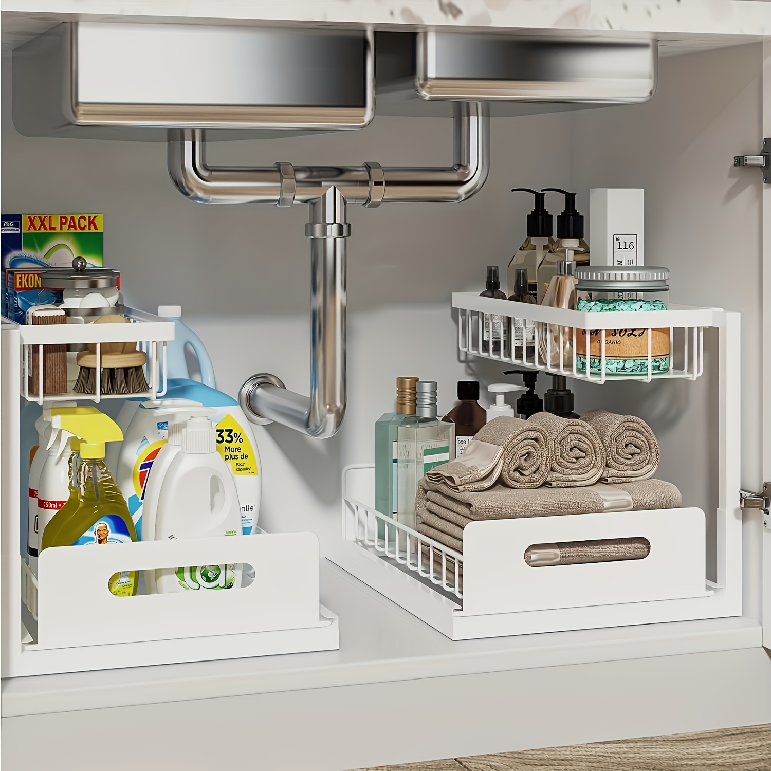Pull-Out Under Sink Organizer, - Home Goods Bathroom Cabinets avaliação e preço