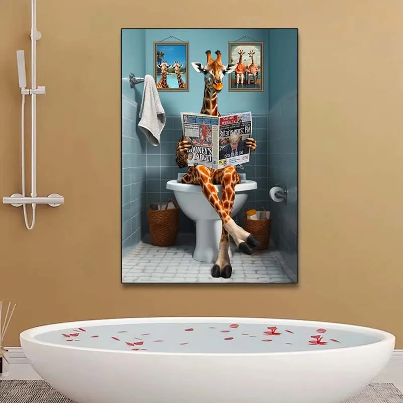 Funny Animal Wall Art Poster P - Home Bathroom Pic avaliação e preço