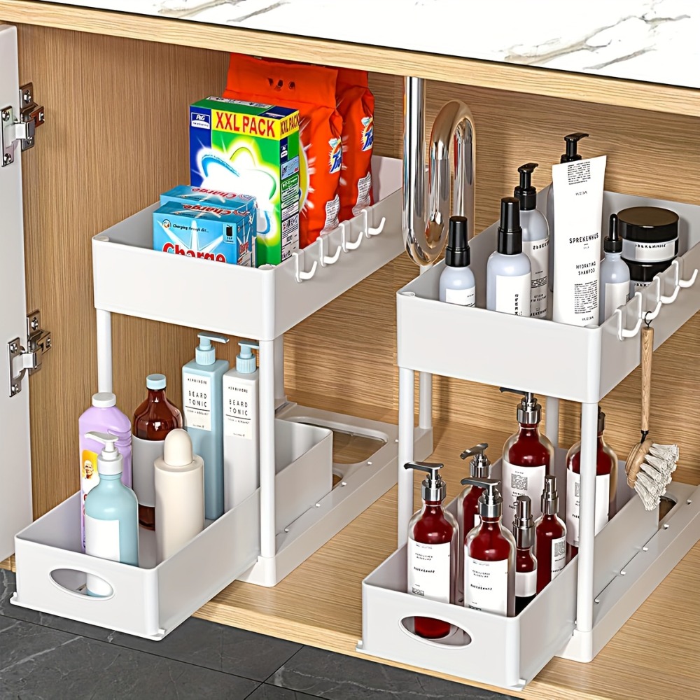 2-Tier Sliding Under Sink Orga - Home Goods Bathroom Cabinets avaliação e preço