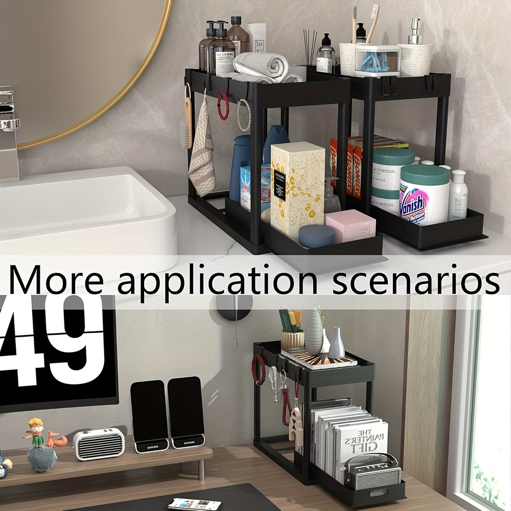 2-Tier Sliding Under Sink Orga - Home Goods Bathroom Cabinets avaliação e preço