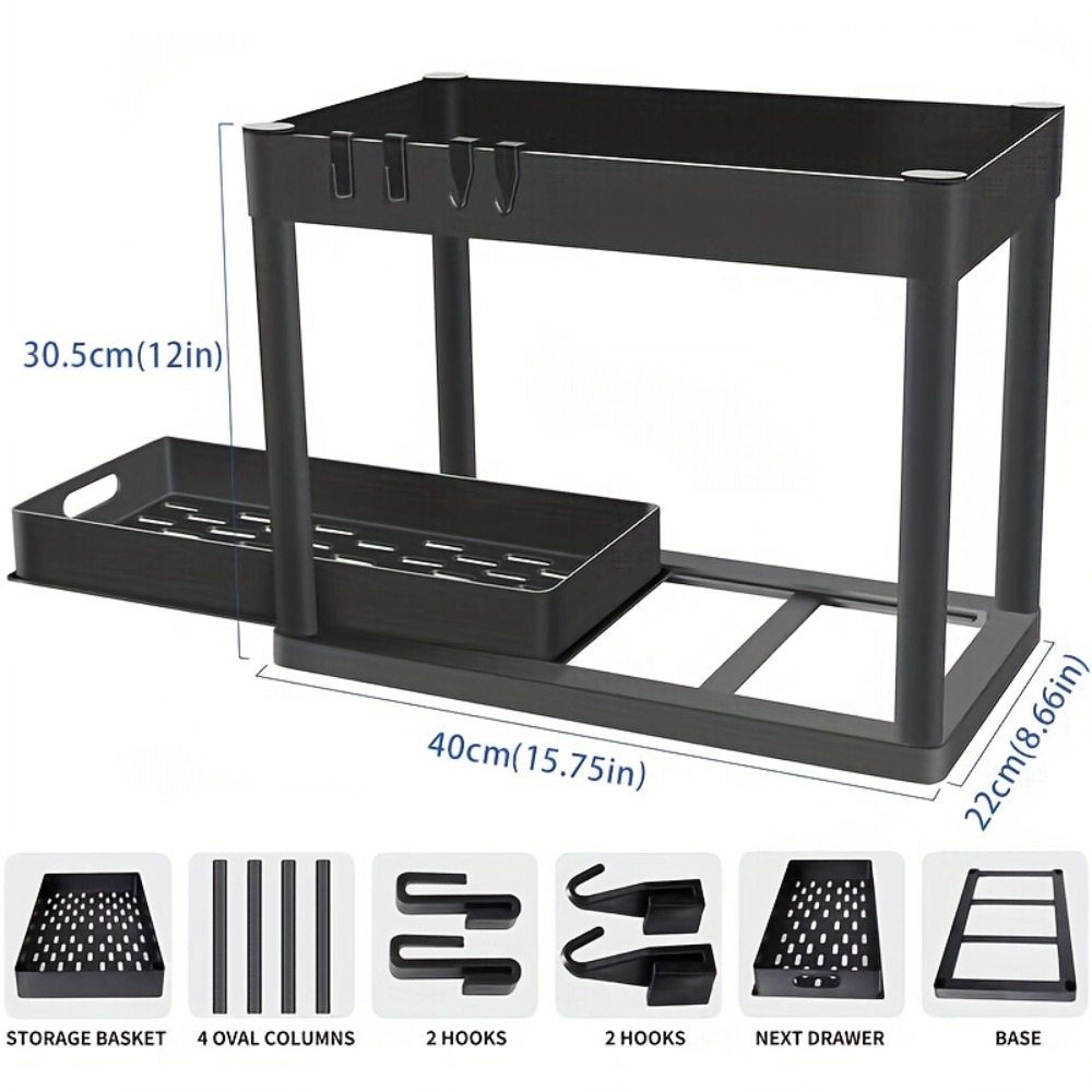2-Tier Sliding Under Sink Orga - Home Goods Bathroom Cabinets avaliação e preço