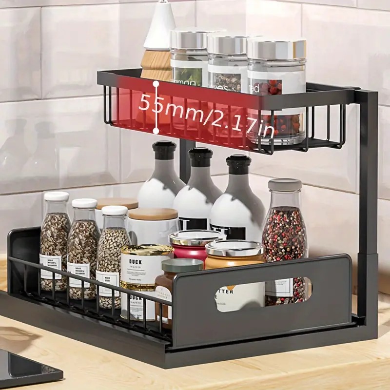 2 Tier Under Sink Organizer Pu - Home Goods Bathroom Cabinets avaliação e preço