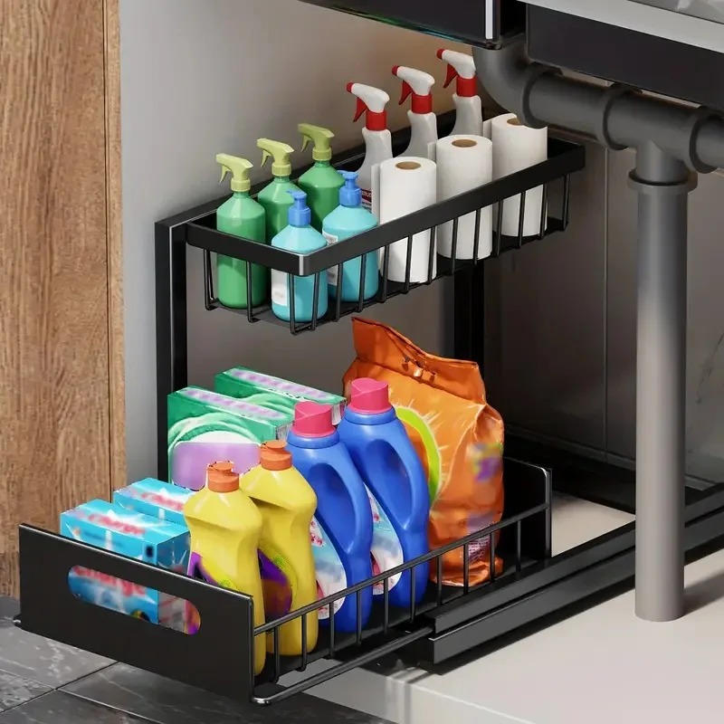 2 Tier Under Sink Organizer Pu - Home Goods Bathroom Cabinets avaliação e preço