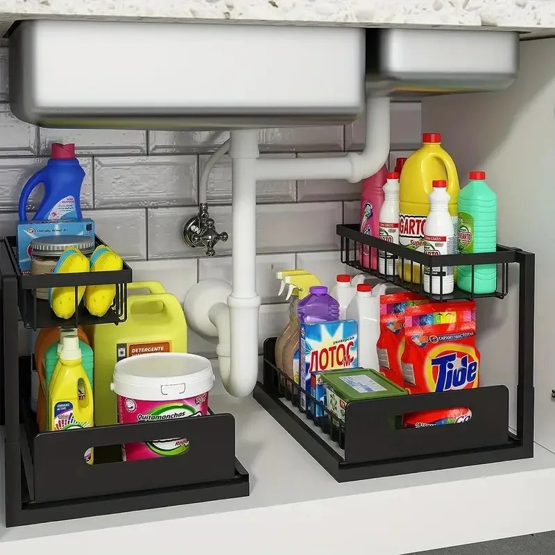 2 Tier Under Sink Organizer Pu - Home Goods Bathroom Cabinets avaliação e preço